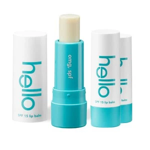 Hello Moisturizing Lip Balm Sweet Mint Beeswax-Petrolatum-Parabens .15 oz 3pk - Picture 1 of 7