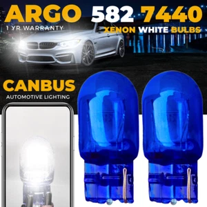 582 7440 W21W Super White Sidelight Hid Daytime Running Lights DRL Bulbs 12v 2x - Picture 1 of 14