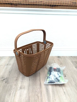 NOVO Guidão Quadrado Bellelli Marrom Plástico Cesta de Bicicleta Alça de Compras - Imagem 1 de 4