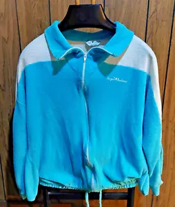 Sergio Valente Vintage 80er Jahre Trainingsjacke Damen Velour Medium Blaugrün & Weiß - Bild 1 von 10
