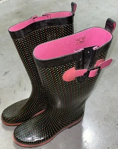 Capelli New York Rubber Boots - Size 9 Excellent Condition PolkaDot - Picture 1 of 4