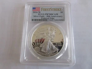 2016-W Silver Eagle $1 PCGS PR70DCAM 30th Anniversary Lettered Edge - Picture 1 of 4