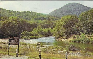 Cartolina d'epoca Massachusetts cromata campeggio indiano primavera Charlemont - Foto 1 di 2