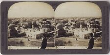 Panorama d’Alexandrie Egypte Photo Stereo Stereoview Papier argentique Vintage