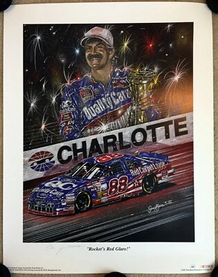 DALE JARRETT Signed Autographed 21.5x27.5 Sam Bass Lithograph, Poster, JSA - Image 1 of 4