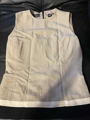 Blusa Dana Buchman 2 sem mangas acabamento preto bronzeado profissional para escritório com zíper - Imagem 1 de 4