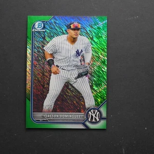 2022 Bowman - Jasson Dominguez #BCP-98 Green Shimmer Refractor /99 (RC) - Bild 1 von 2