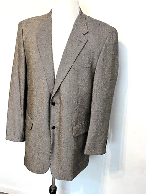 Chaqueta Abrigo Deportivo Para Hombre Alan River Negra Mini Cuadros Lana de Cordero Cachemira 46L Foto 1 de 4