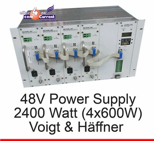 48 VOLT 2400W 4x 600 WATT NETZTEIL POWER SUPPLY VOIGT UND HÄFFNER DSLAM VuH USV - Afbeelding 1 van 1