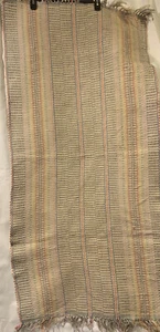 Country Kitchen Rug Woven Cream Red Blue Green Cotton 25” X 51”Fringed Farmhouse - Picture 1 of 5