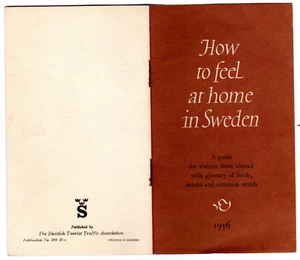 1956 How to feel at home in Sweden Travel Guide,Booklet! - Picture 1 of 1