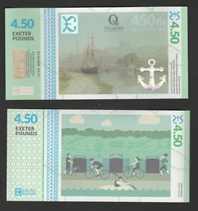 United Kingdom Exeter 4.5 Pound £4.5 2015 UNC Local Currency Transition Banknote - Picture 1 of 1