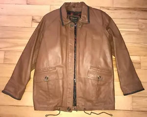 Vintage Reeds Sportswear Brown Leather Coat Jacket Thinsulate Liner Men’s Medium - Picture 1 of 8