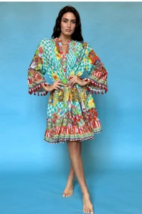 Vestido corto de algodón con cuello coreano de Antica Sartoria Giacomo Cinque - Imagen 1 de 2