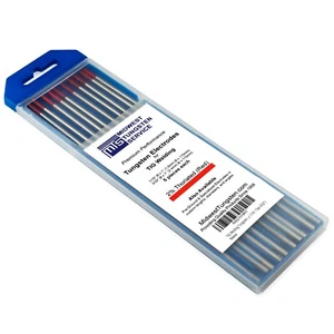 TIG Weld Tungsten Electrodes 2%Thoriated (5pc 1/16" / 5pc 3/32") Red, WT20 - Picture 1 of 1