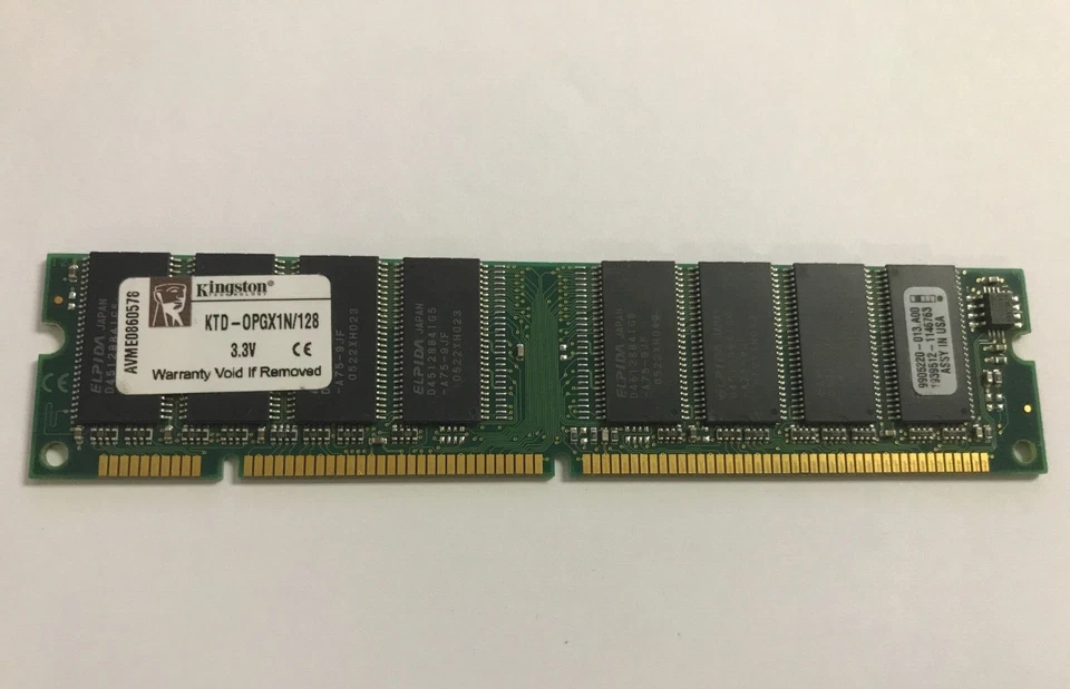 Kingston 128MB PC100 100MHz NON ECC 168-Pin DIMM Memory Module KTD-0PGX1N/128 - Image 1 of 2