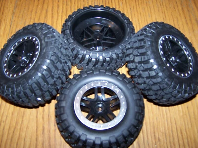Fit Traxxas 1/10 2wd Slash BF Goodrich Tires & Black Split Spoke Wheels 12mm Hex - Image 1 of 2