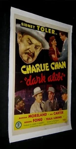 Originl CHARLIE CHAN DARK ALIBI Linenbacked 1 Sheet SIDNEY TOLER Mantan Moreland - Picture 1 of 2