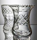 Two Pretty Vintage Lead Crystal Useable Cut Glass Posy Vases - 14cm
