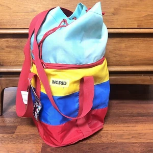 Mid Century Vintage Ingrid Party Picnic Sack Bag Cooler W Plates & Utensils NEW - Picture 1 of 9