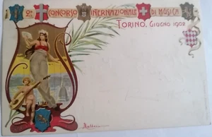 Pubblicitaria 20° Concorso Internazionale di Musica TORINO PC Viaggiata 1902 - Imagen 1 de 2