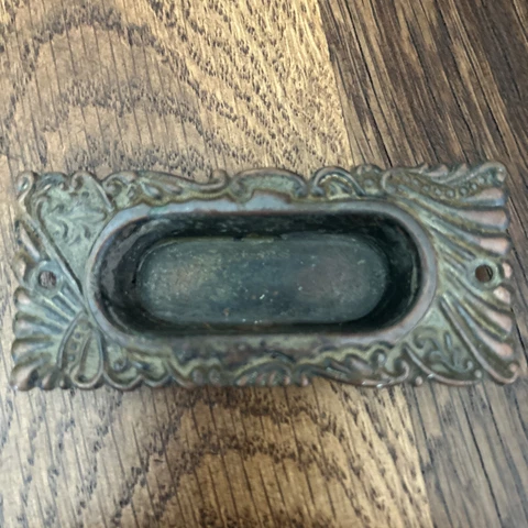 Antique Roanoke Design Window Sash Lift or Flush Pull Sunken 1903 Victorian Cover