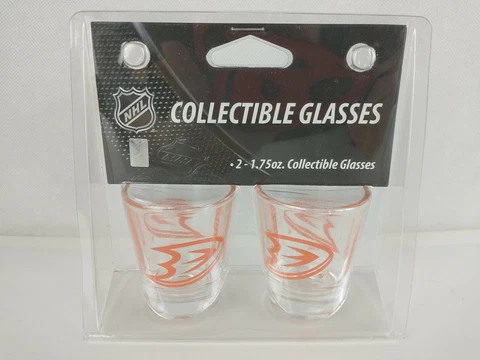 Vintage Boelter Anaheim Ducks NHL Collectible Shot Glasses Old Logo Cover