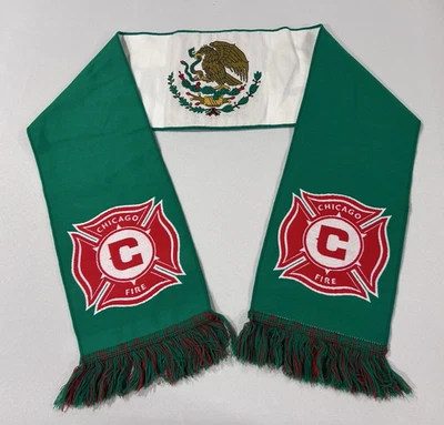 Ruffneck Chicago Fire Mexican Heritage Scarf Featuring Team logo & Mexico's Flag - Image 1 of 4