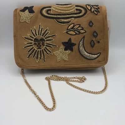 Bolso sin asas o bandolera Anthropologie de terciopelo celestial adornado nuevo con etiquetas Foto 1 de 4