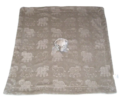 Manta de seguridad para bebé Thro color beige elefante cachemir puro en relieve 29x30 Foto 1 de 3