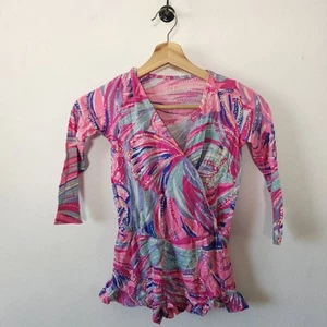 Girls Lilly Pulitzer Romper 6-7 Long Sleeve Pink - Picture 1 of 6