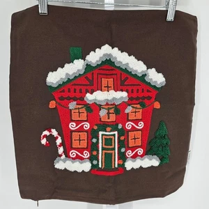 Ashler Home Christmas Throw Pillow Cover Winter Decorative 18 X 18 Inch Brown - Picture 1 of 4
