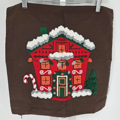 Ashler Home Christmas Throw Pillow Cover Winter Decorative 18 X 18 Inch Brown - Image 1 of 4