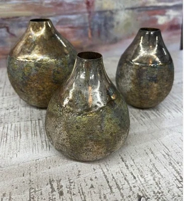 NEST INTERIOR DESIGN SET OF METAL VASES (3 TOTAL) - Image 1 of 4