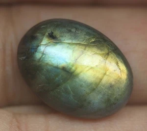 11Ct Madagascar Natural Fire Labradorite Certified Untreated Oval Gemstone 17mm - Picture 1 of 5