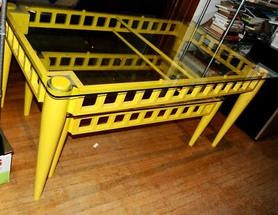 Tommy Hilfiger table set, dining, coffee, glass yellow modern - Image 1 of 4