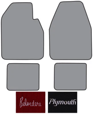 Alfombra con logotipo de 4 velocidades Plymouth Belvedere 1962-1965 4 piezas Foto 1 de 2