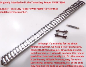 Timex TW2P78500 (one of the Easy Reader models) Expansion 13mm Silver Watch Band - Picture 1 of 12