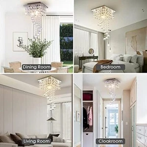 2Pcs Small Chandeliers Ceiling Light Fixture Flush Mount Chandelier for Kitchen - Picture 1 of 9