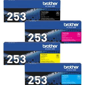 NEW GENUINE Brother TN253 Ink Toner Cartridge Black/Cyan/Magenta/Yellow Set - Picture 1 of 4