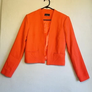 Tokito Blazer Jacket Women Size 8 Orange Open Front Long Sleeve - Picture 1 of 5