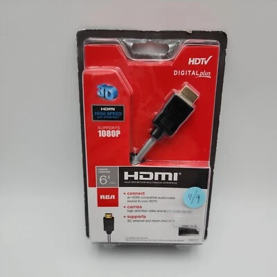 RCA Hdmi Cable 6FT  Digital Plus Hig Speed Supports 1080P - Image 1 of 3