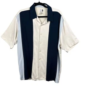 Modern Images Silk Blend Button Down Shirt Mens Large Retro Inspired Rockabilly - Picture 1 of 8