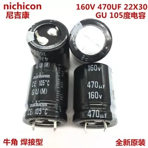 2 pz/10 pz 470uf 160 v Nichicon GU 22x30 mm 160V470uF condensatore alimentatore a scatto - Foto 1 di 3