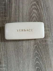 Vintage VERSACE White Leather Sunglasses / Glasses Hard Case. - Picture 1 of 6