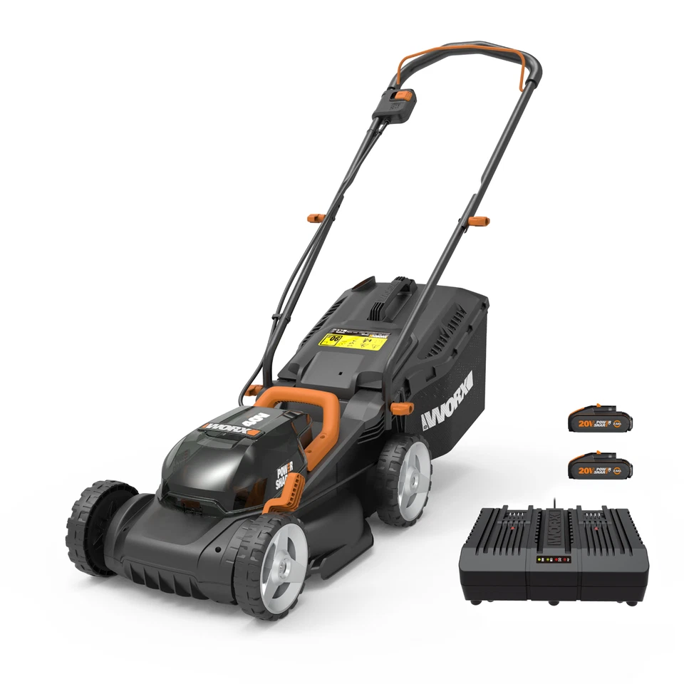 WORX Powershare Cordless Lawn Mower 230㎡ 40V 34cm x2 2.0Ah Battery WG779E.2
