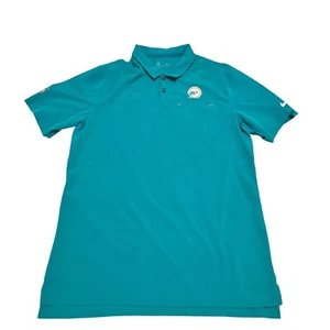 NIKE DRI-FIT Miami Dolphins Entrenadores Lateral Aqua Polo Logo Retro L - Imagen 1 de 7
