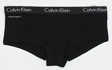 NWT Calvin Klein QP1897 "Motive" Cotton Logo Boyshorts, Black (001)