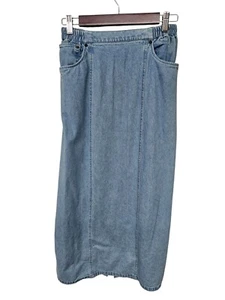 Vintage Midi Denim Skirt Womens Sz Small Boho Hippie Modest - Picture 1 of 7