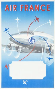 Póster original vintage de Air France - Renluc - Camarón Pegaso - Aviación - 1951 - Imagen 1 de 5